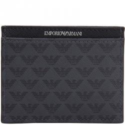 Pre Owned Emporio Armani Two Tone Leather Card Holder