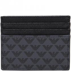 Pre Owned Emporio Armani Two Tone Leather Card Holder