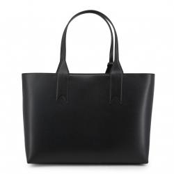 Emporio Armani Black Faux Leather Shopping Tote
