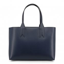 Pre Owned Emporio Armani Navy Faux Leather Shopping Tote