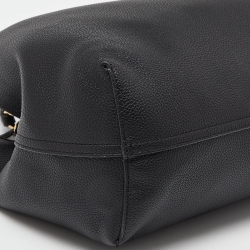 Pre Owned Emporio Armani Black Leather Large MyEA Tote