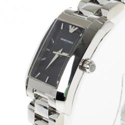 Pre Owned Emporio Armani Black Stainless Steel AR1656 Women's Wristwatch 20MM