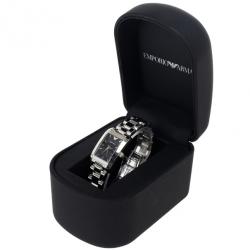 Pre Owned Emporio Armani Black Stainless Steel AR1656 Women's Wristwatch 20MM