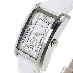 Pre Owned Emporio Armani White Stainless Steel AR1672 Women's Wristwatch 20MM