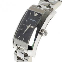 Pre Owned Emporio Armani Black Stainless Steel AR1656 Women's Wristwatch 20MM