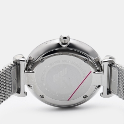 Pre Owned Emporio Armani Mother Of Pearl Stainless Steel T-Bar AR1955 Women's Wristwatch 32 mm