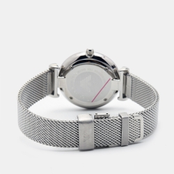 Pre Owned Emporio Armani Mother Of Pearl Stainless Steel T-Bar AR1955 Women's Wristwatch 32 mm