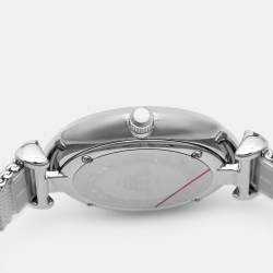 Pre Owned Emporio Armani Mother Of Pearl Stainless Steel T-Bar AR1955 Women's Wristwatch 32 mm