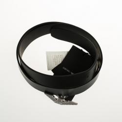 Pre Owned Emporio Armani Black Leather One Size Belt
