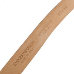 Pre Owned Emporio Armani Metallic Skinny Belt Size 50