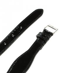 Pre Owned Emporio Armani Black Patent Leather Wavy Belt 115 CM