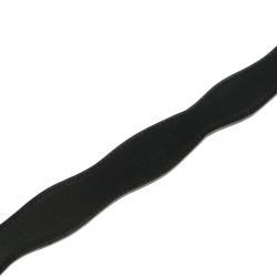 Pre Owned Emporio Armani Black Patent Leather Wavy Belt 115 CM