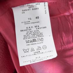 Pre Owned Emporio Armani Coral Pink Basket Weave Tailored Blazer S