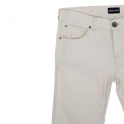 Pre Owned Emporio Armani Off-White Linen Trousers M