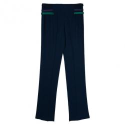 Pre Owned Emporio Armani Navy Velvet Lapel Suit S