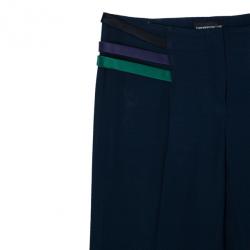 Pre Owned Emporio Armani Navy Velvet Lapel Suit S