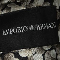 Pre Owned Emporio Armani Black Textured Knit Button Front Jacket M