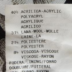 Pre Owned Emporio Armani Black Textured Knit Button Front Jacket M