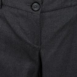 Pre Owned Emporio Armani Grey Wool and Cashmere Tailored Trousers L