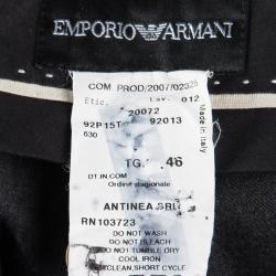 Pre Owned Emporio Armani Grey Wool and Cashmere Tailored Trousers L