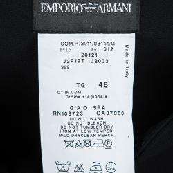 Pre Owned Emporio Armani Black Long Blazer and High Waist Pant Suit L