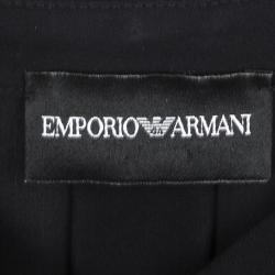 Pre Owned Emporio Armani Black Silk Belted Long Sleeve Tunic S