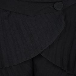 Pre Owned Emporio Armani Black Plisse Layered Pants M