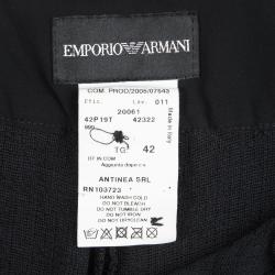 Pre Owned Emporio Armani Black Plisse Layered Pants M