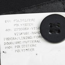 Pre Owned Emporio Armani Black Plisse Layered Pants M