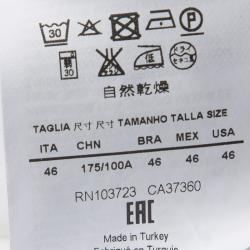 Pre Owned Emporio Armani White Frill Cuff Detail Long Sleeve Shirt L