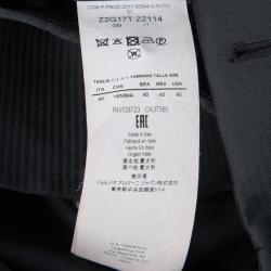 Pre Owned Emporio Armani Black Metallic Croquis Pattern Jacquard Cropped Jacket S