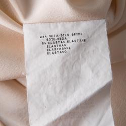 Pre Owned Emporio Armani Beige Contrast Trim Detail Long Sleeve Silk Blouse S