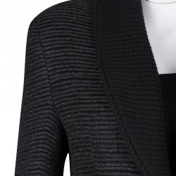 Pre Owned Emporio Armani Grey and Black Button Front Brad Line Jacket M