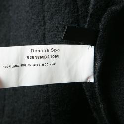 Pre Owned Emporio Armani Black Wool Ribbed Trim Jacket L