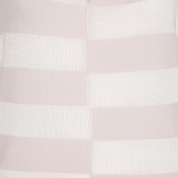 Pre Owned Emporio Armani Blush Pink and Cream Broken Block Striped Knit Top S