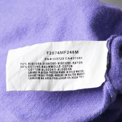 Pre Owned Emporio Armani Lavender Knit Rose Applique Detail Short Sleeve Fitted Top S