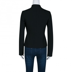 Pre Owned Emporio Armani Black Diagonal Striped Blazer S