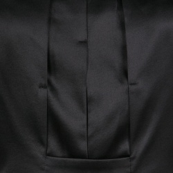 Pre Owned Emporio Armani Black Stretch Silk Satin Cap Sleeve Top S