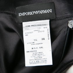 Pre Owned Emporio Armani Black Stretch Silk Satin Cap Sleeve Top S