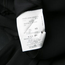 Pre Owned Emporio Armani Black Silk Draped Front Belted Blouse S