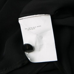 Pre Owned Emporio Armani Black Silk Draped Front Belted Blouse S