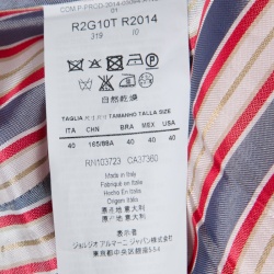 Pre Owned Emporio Armani Pink Textured Peplum Blazer S