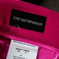 Pre Owned Emporio Armani Pink Wool Crepe Pencil Skirt M