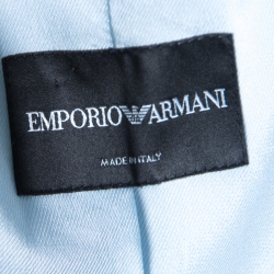 Pre Owned Emporio Armani Powder Blue Layered Lapel Blazer S
