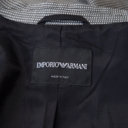 Pre Owned Emporio Armani Monochrome Jacquard One Button Blazer S