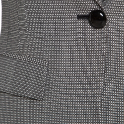 Pre Owned Emporio Armani Monochrome Jacquard One Button Blazer S
