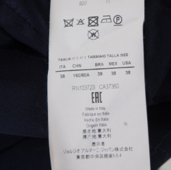 Pre Owned Emporio Armani Navy Blue One Button Tailored Blazer S