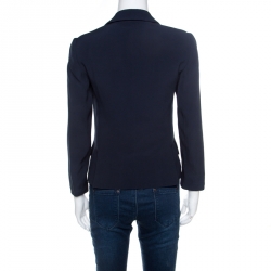 Pre Owned Emporio Armani Navy Blue One Button Tailored Blazer S