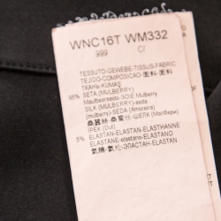 Pre Owned Emporia Armani Black Silk Peter Pan Collar Short Sleeve Shirt S