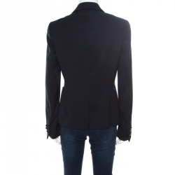 Pre Owned Emporio Armani Navy Blue Wool Tailored Single Button Blazer M